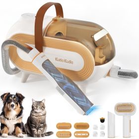 Katio Kadio Pet Grooming Kit & Pet Hair Vacuum, Dog Grooming Tools for Shedding Small, Medium Dog Cat - 60dB Low Noise  Pet Grooming Vacuum (Color: yellow)